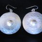 Thai Hill Tribe Earrings Fine Silver vintage charming engrave Round Sun Aznec