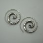 Handcrafted Earrings Pure Silver Spiral Round Tribal Stamp Plata Aretes joyerÃa