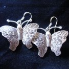 Thai Hill Tribe Earrings Fine Silver tribal Butterfly Handcrafted Dangle Beauty