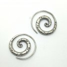 Sterling 925 Fine Silver Earrings Lovely Accessories Spiral Round Coils 1810