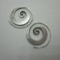 Orecchini d'argento Hill Tribe Fine Sterling Silver Earrings Spiral Round Flat