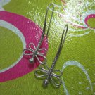 Hill Tribe Real Fine Sterling Silver Earrings Orecchini Filigree Wing Dragonfly