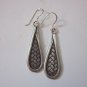 925 Fine Pure Silver Earrings Thailand Premium Jewelry Basket Weave Dangle 1811