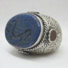 Islamic Rings 925 Sterling Silver Lapis Men Muslim R71 خواتم فضية الإسلامية