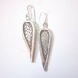 925 Fine Pure Silver Earrings Thailand Premium Jewelry Tribal Weave Dangle 1806