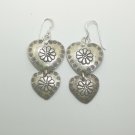 925 Fine Silver Earrings Thailand Jewelry Accessories Double layer Hearts 1815
