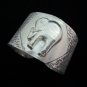 Fine Silver 925 Bracelets Bangle Cuff Vintage Elephant Theme Adjustable size