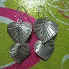 925 Fine Silver Earrings Thai Jewelry Lovely Accessories Sweet Double Layer Leaf