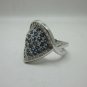 Fine Silver Sterling 925 Rings Jewelry Blue CZ Setting Lotus Elegant Gifts