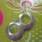 Hill Tribe Fine Sterling Silver Earrings Orecchini Ethnic Round Hoop Dangle