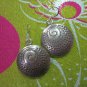 Thai Hill Tribe Real Fine Silver Earrings Orecchini Dangle Round Tribal Spiral