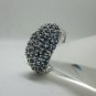 Fine Silver Sterling 925 Rings Jewelry Blue CZ Setting Rows Elegant Women Gifts