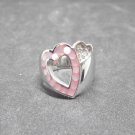 Fine Silver Sterling 925 Rings Fashion Jewelry Pink & CZ Twin Hearts Love Gift