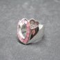 Fine Silver Sterling 925 Rings Fashion Jewelry Pink & CZ Twin Hearts Love Gift