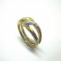 Vintage 925 Sterling Silver Rings Women Jewelry with White CZ Tied Rope Gold