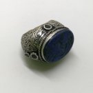 Islamic Rings 925 Sterling Silver Lapis Men Muslim Arabic Bless R49 الإسلامية