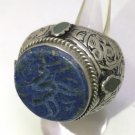 Islamic Rings 925 Sterling Silver Lapis Men Muslim Bless Arabic R13 الإسلامية