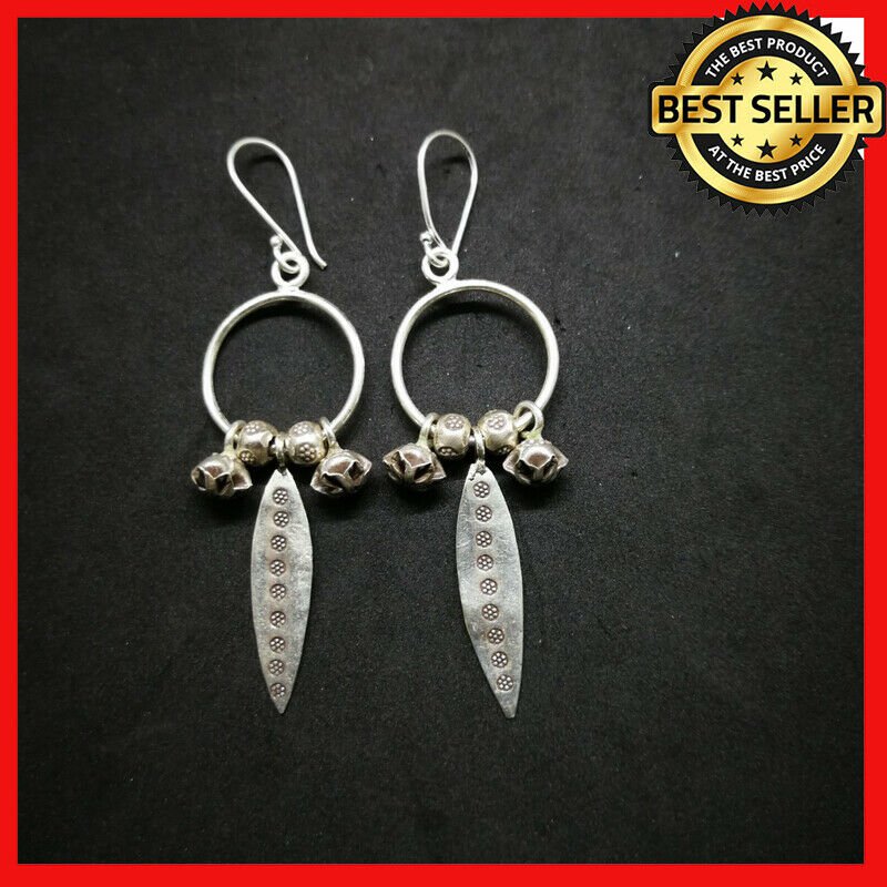 Fine 925 Silver Earrings Vintage Hoop & Dangle Tibetan Styles