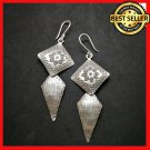 Fine 925 Silver Earrings Double layer Tribal Craft Mayan Vintage
