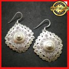 Fine 925 Silver Earrings Vintage Tribal Roman Styles Templar Theme 45x32 mm