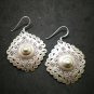 Fine 925 Silver Earrings Vintage Tribal Roman Styles Templar Theme 45x32 mm