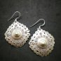 Fine 925 Silver Earrings Vintage Tribal Roman Styles Templar Theme 45x32 mm