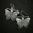 Fine 925 Silver Earrings Asian Tribal Arts Charms Butterfly Moth Type1 30x40 mm