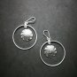 Fine 925 Silver Earrings Fashion Round Hoop Funny Circle Hanging