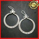 Fine 925 Silver Earrings Vintage Tibet Bali Flower Texture Theme Styles 65x43 mm
