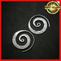 Fine 925 Silver Earrings Spiral Round windy texture Coil drop