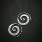 Fine 925 Silver Earrings Spiral Round windy texture Coil drop