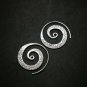 Fine 925 Silver Earrings Spiral Round windy texture Coil drop