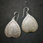 Fine 925 Silver Earrings Vintage Poh Leaf Buddha theme Asian Tribal 55x30 mm
