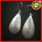 Fine 925 Silver Earrings Vintage Tribal Drop Cool Field Arts Pic Texture 55 mm