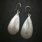 Fine 925 Silver Earrings Vintage Tribal Drop Cool Field Arts Pic Texture 55 mm