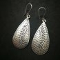 Fine 925 Silver Earrings Vintage Tribal Drop Cool Field Arts Pic Texture 55 mm