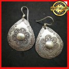 Fine 925 Silver Earrings Vintage Tribal Arabian Art Theme Design Dangle 45x32 mm