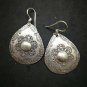 Fine 925 Silver Earrings Vintage Tribal Arabian Art Theme Design Dangle 45x32 mm