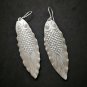 Fine 925 Silver Earrings Vintage Sea Two eyes Big Fish Hanging long Tail 85 mm