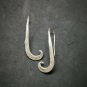 Fine 925 Silver Earrings Vintage Royal Engrave Nature Texture Hook
