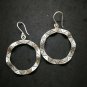 Fine 925 Silver Earrings Vintage Tribal Theme Wave Round hoop BOHO 55x35 mm