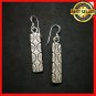 Fine 925 Silver Earrings Vintage long Stick BOHO Texture Engraved