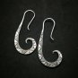 Fine 925 Silver Earrings Vintage Fang Styles Texture Engraved