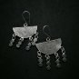 Fine 925 Silver Earrings Vintage Half Round Fan Hangin Spiral