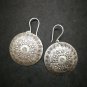 Fine 925 Silver Earrings Vintage Ancient Savage Mayan Theme Engrave 50x34 mm