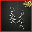 Fine 925 Silver Earrings Vintage Tree branch Stick Hammer Texture