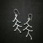 Fine 925 Silver Earrings Vintage Tree branch Stick Hammer Texture