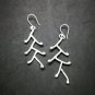 Fine 925 Silver Earrings Vintage Tree branch Stick Hammer Texture