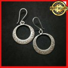 Fine 925 Silver Earrings Vintage Round Tribal Tibetan texture