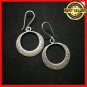 Fine 925 Silver Earrings Vintage Round Tribal Tibetan texture